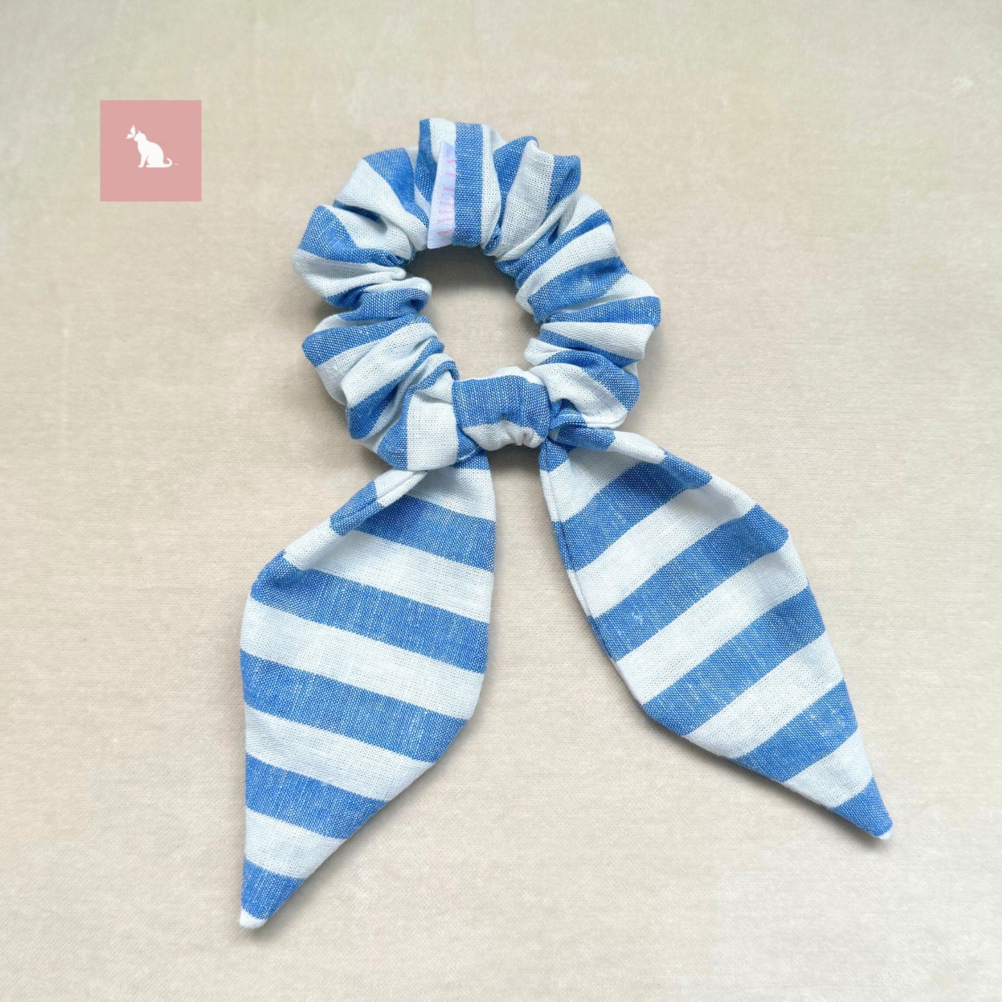 Coastal Stripe Scrunchie: Ribbon Bunny series