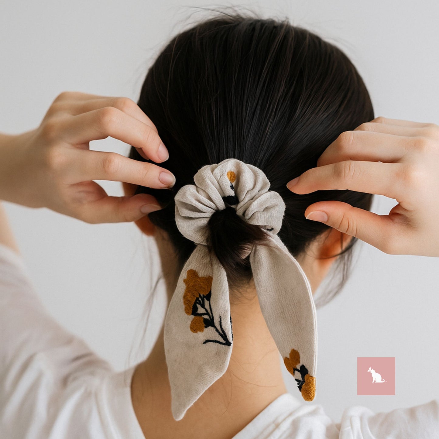 Meadow Stitch Scrunchie: Ribbon Bunny series