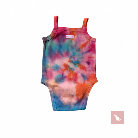 ChromaBaby: Rainbow tie-dye Spaghetti Strap Romper