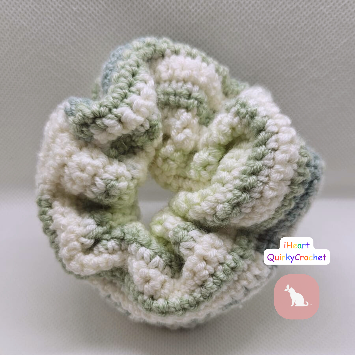 Crochet Scrunchie - Sage Whirl