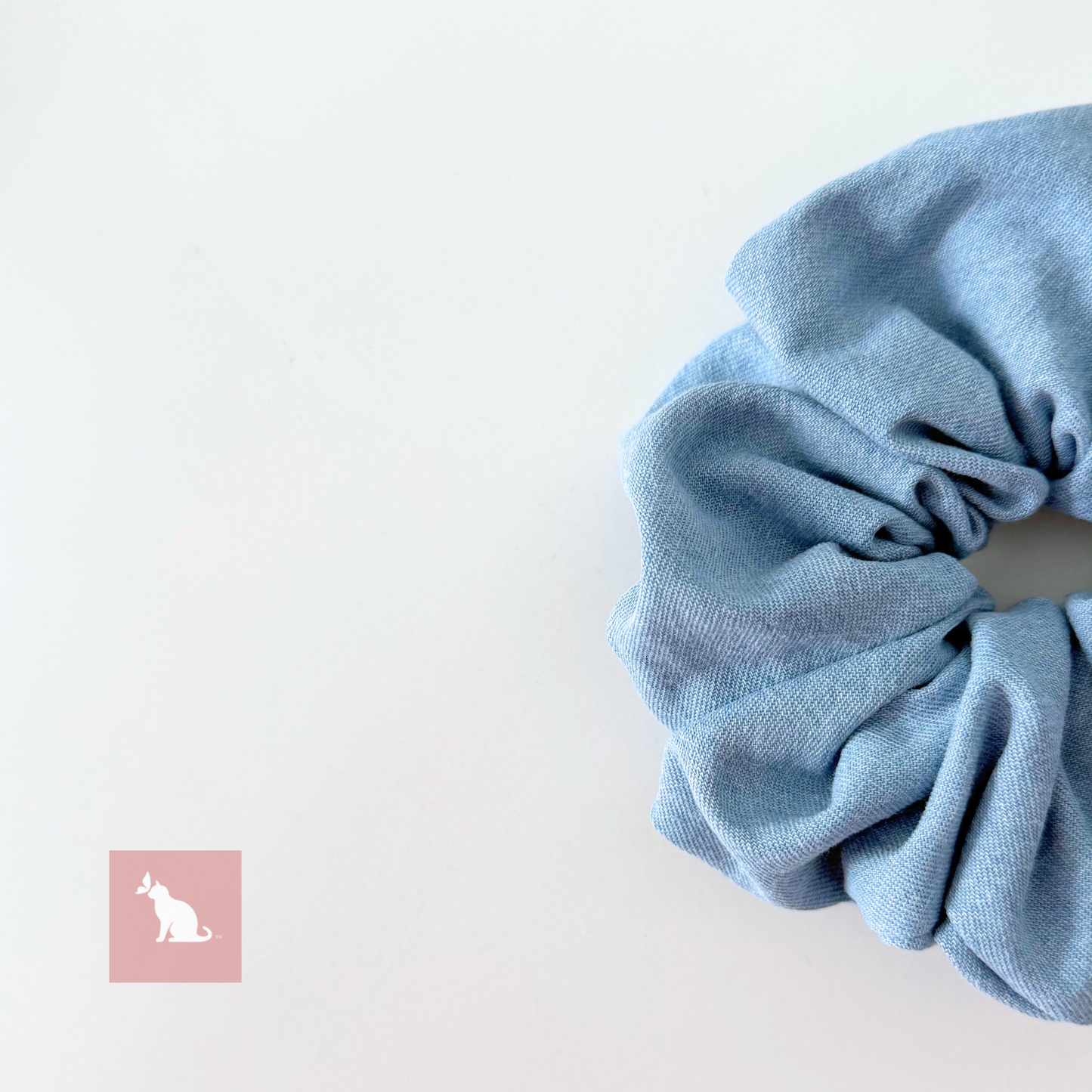 Classic Denim-Cotton Scrunchie