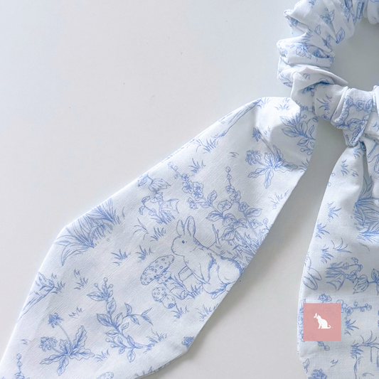 Willow Toile Scrunchie: Ribbon Bunny series