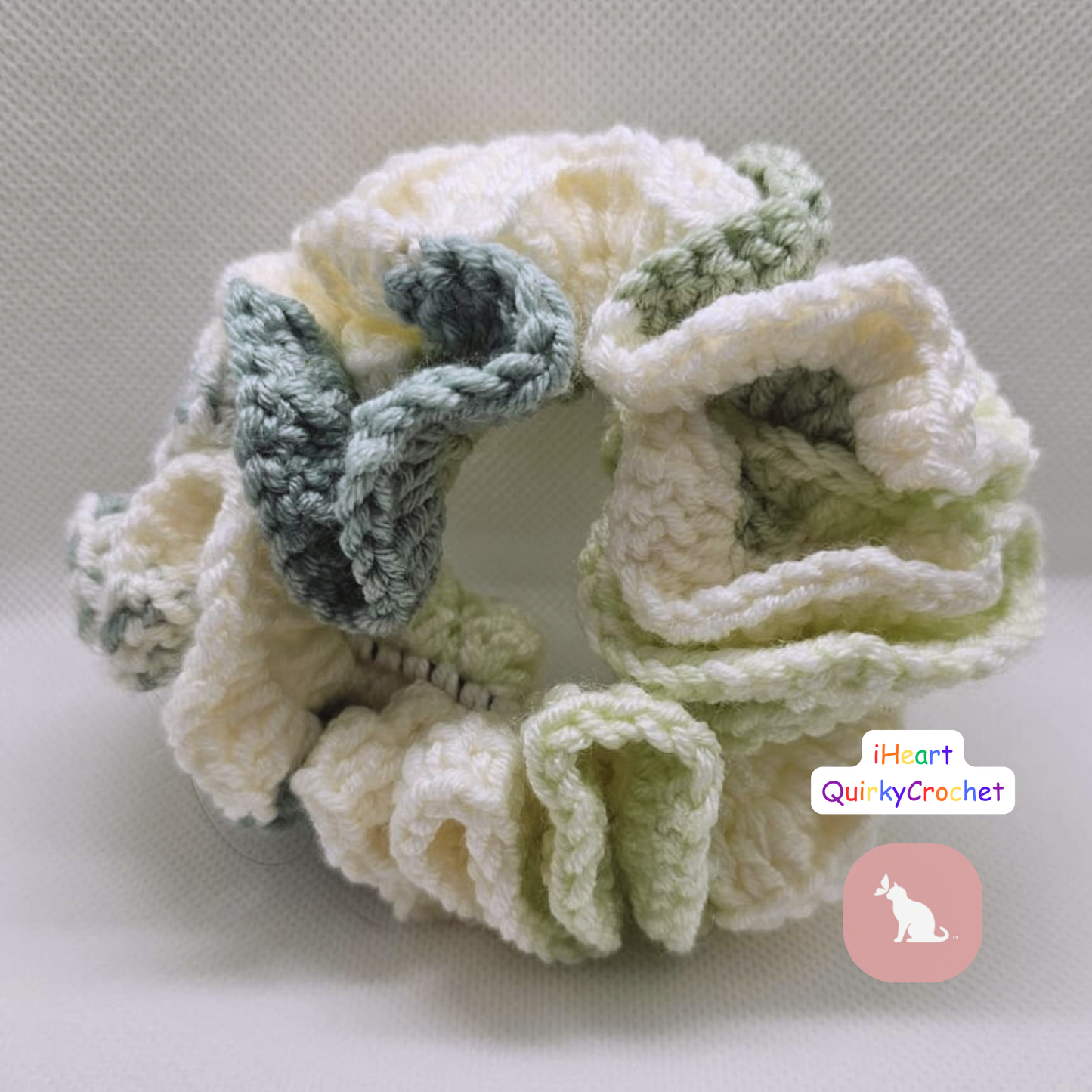 Crochet Scrunchie - Moss Cloud