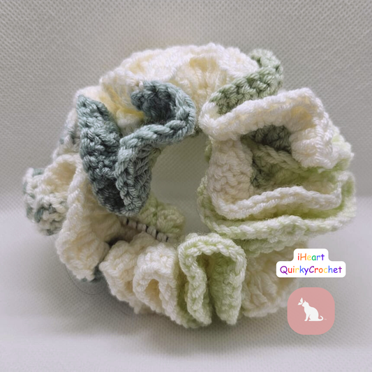 Crochet Scrunchie - Moss Cloud