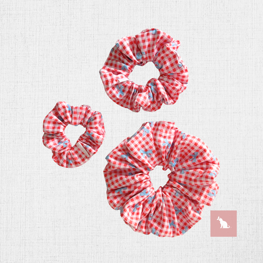 Cherry Gingham Scrunchie