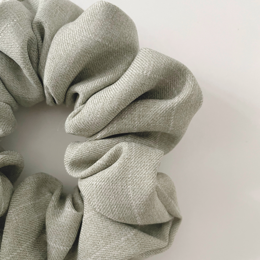 Olive pin-stripe Scrunchie
