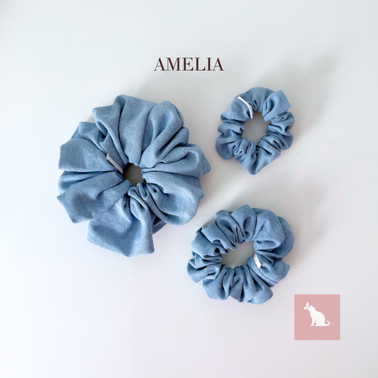 Classic Denim-Cotton Scrunchie